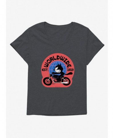 Value for Money Felix The Cat Worldwide Motorcycle Felix Girls T-Shirt Plus Size $9.02 T-Shirts