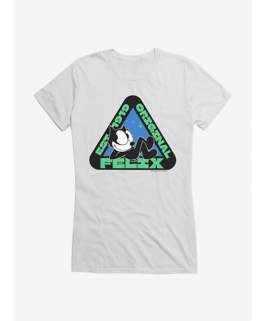 Big Sale Felix The Cat Original Triangular Graphic Girls T-Shirt $8.96 T-Shirts