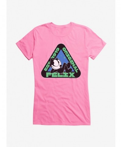 Big Sale Felix The Cat Original Triangular Graphic Girls T-Shirt $8.96 T-Shirts