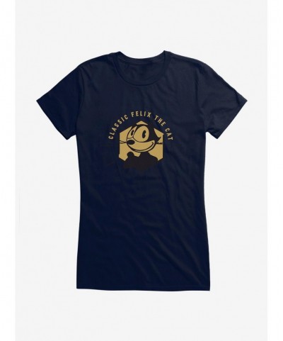 Flash Deal Felix The Cat Vintage Gold Logo Girls T-Shirt $6.57 T-Shirts