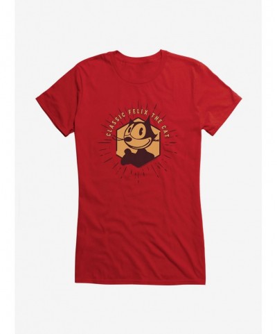 Flash Deal Felix The Cat Vintage Gold Logo Girls T-Shirt $6.57 T-Shirts