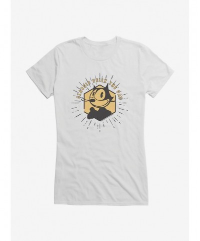 Flash Deal Felix The Cat Vintage Gold Logo Girls T-Shirt $6.57 T-Shirts