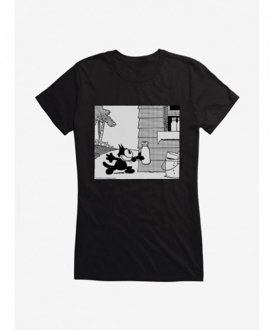 Hot Sale Felix The Cat Milk Time Girls T-Shirt $6.57 T-Shirts