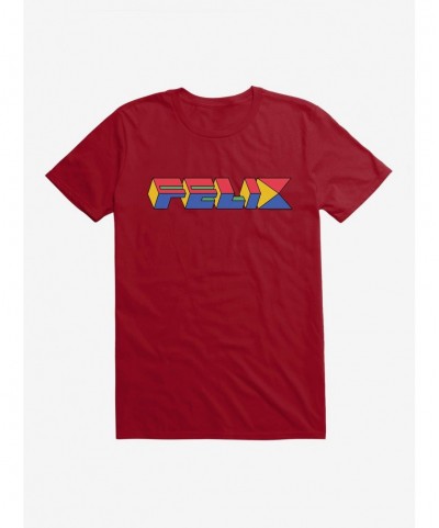 Discount Felix The Cat 90s Cube Felix Text T-Shirt $6.31 T-Shirts