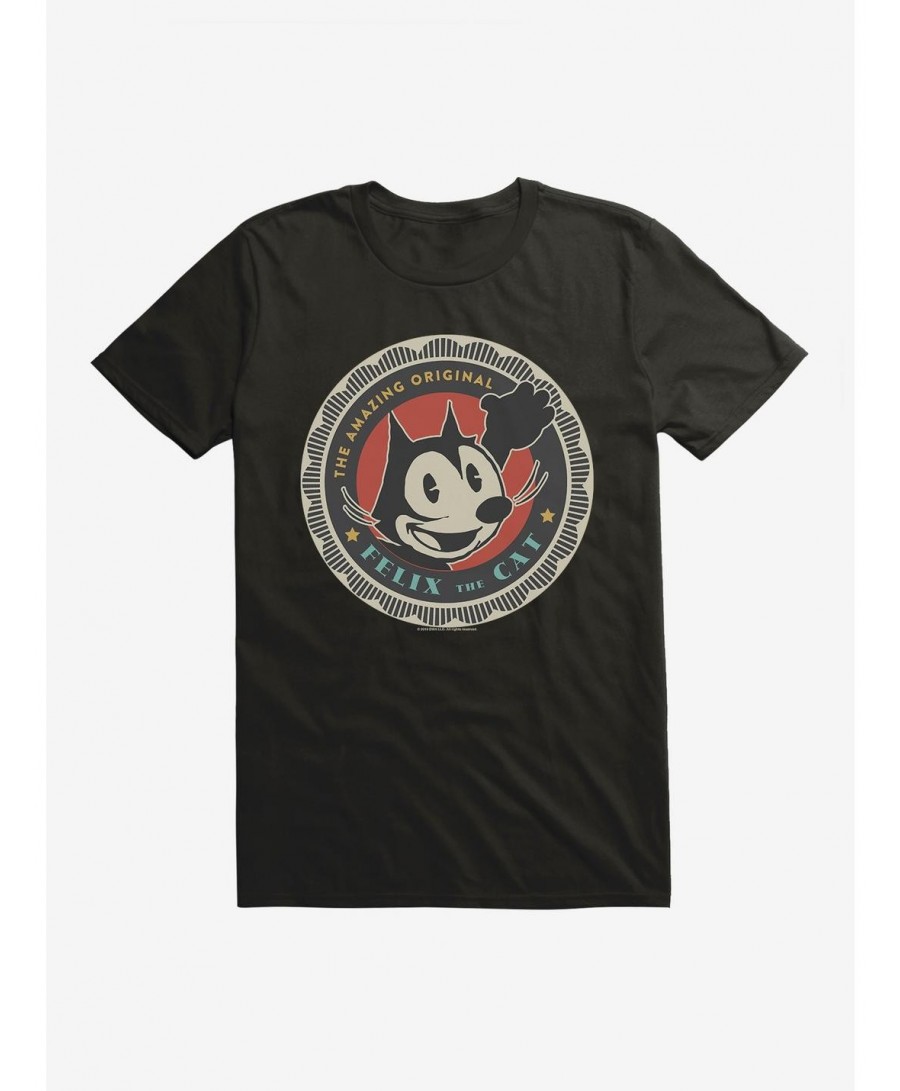 Low Price Felix The Cat Vintage Color Logo T-Shirt $5.74 T-Shirts