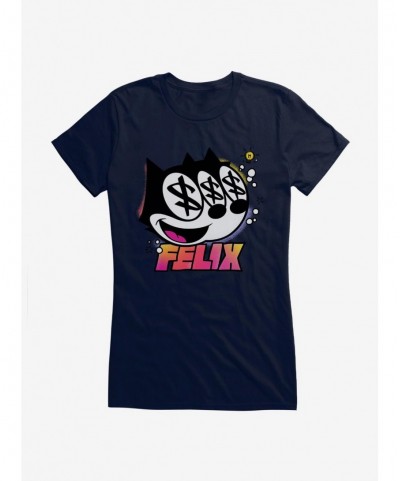 Low Price Felix The Cat Dollar Signs Girls T-Shirt $5.98 T-Shirts