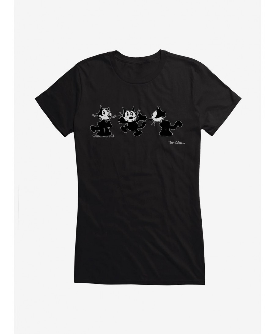 Trendy Felix The Cat Happy Faces Girls T-Shirt $8.57 T-Shirts