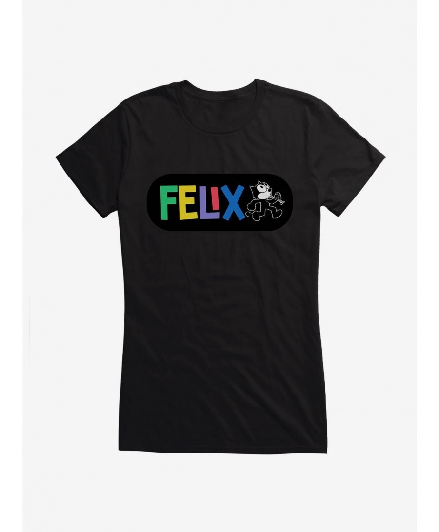 Fashion Felix The Cat Whistling And Walking Girls T-Shirt $6.37 T-Shirts