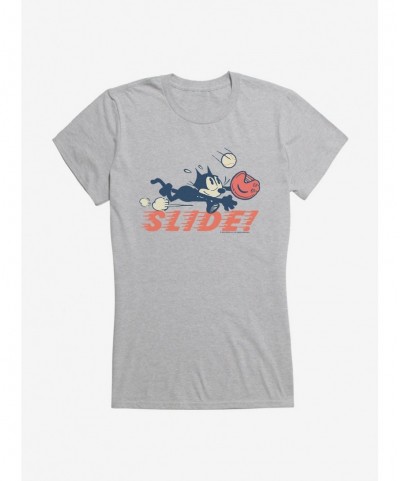 Hot Sale Felix The Cat Slide Baseball Girls T-Shirt $7.17 T-Shirts