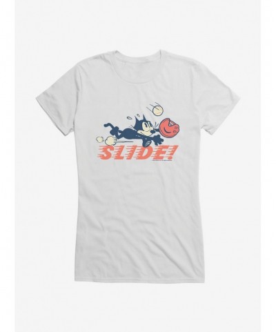 Hot Sale Felix The Cat Slide Baseball Girls T-Shirt $7.17 T-Shirts