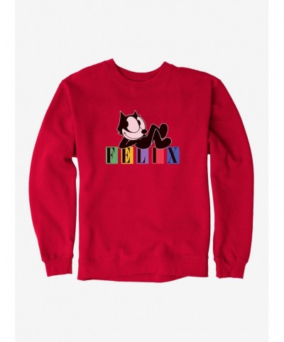 New Arrival Felix The Cat Laid Back Felix Sweatshirt $9.15 Sweatshirts