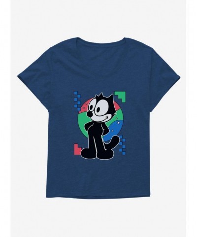 Clearance Felix The Cat Diamond Stars Portrait Girls T-Shirt Plus Size $7.40 T-Shirts