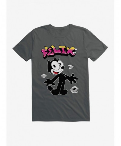 Discount Sale Felix The Cat Graffiti Art Brick Wall T-Shirt $8.03 T-Shirts