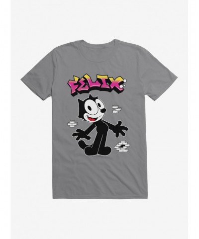 Discount Sale Felix The Cat Graffiti Art Brick Wall T-Shirt $8.03 T-Shirts