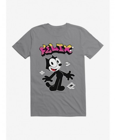 Discount Sale Felix The Cat Graffiti Art Brick Wall T-Shirt $8.03 T-Shirts