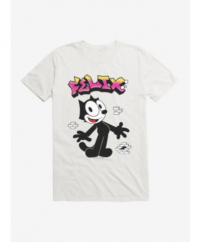 Discount Sale Felix The Cat Graffiti Art Brick Wall T-Shirt $8.03 T-Shirts