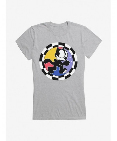 Seasonal Sale Felix The Cat Circular Checkers Girls T-Shirt $6.97 T-Shirts