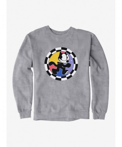 Festival Price Felix The Cat Circular Checkers Sweatshirt $13.58 Sweatshirts