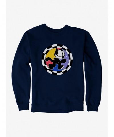 Festival Price Felix The Cat Circular Checkers Sweatshirt $13.58 Sweatshirts