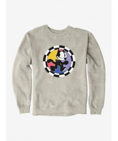 Festival Price Felix The Cat Circular Checkers Sweatshirt $13.58 Sweatshirts