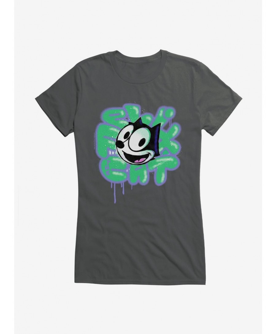 Value Item Felix The Cat Graffiti Art Felix Girls T-Shirt $7.57 T-Shirts