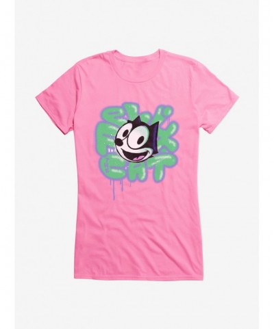 Value Item Felix The Cat Graffiti Art Felix Girls T-Shirt $7.57 T-Shirts