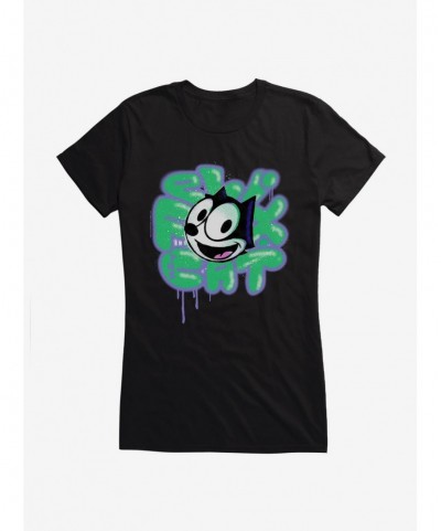 Value Item Felix The Cat Graffiti Art Felix Girls T-Shirt $7.57 T-Shirts