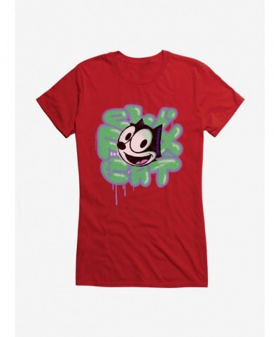 Value Item Felix The Cat Graffiti Art Felix Girls T-Shirt $7.57 T-Shirts