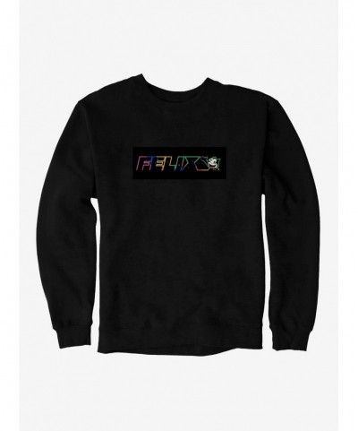 Festival Price Felix The Cat Neon Space Sweatshirt $14.76 Sweatshirts