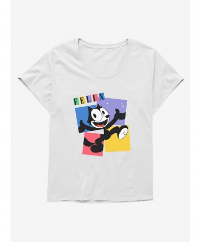 Value for Money Felix The Cat Box Graphic Girls T-Shirt Plus Size $11.56 T-Shirts