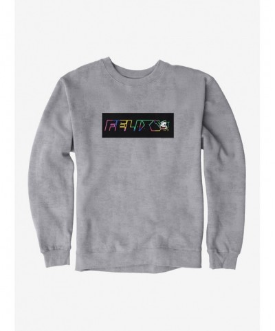 Festival Price Felix The Cat Neon Space Sweatshirt $14.76 Sweatshirts