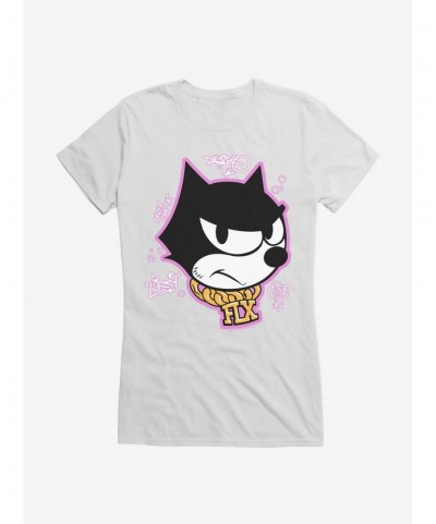 Discount Felix The Cat Graffiti Art Gold Chain Felix Girls T-Shirt $8.37 T-Shirts