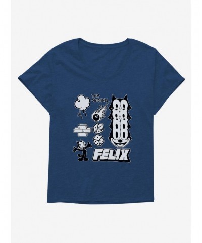 Trendy Felix The Cat The Original Icons Girls T-Shirt Plus Size $9.25 T-Shirts