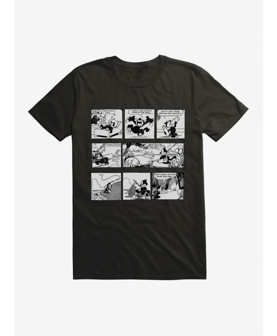 Hot Sale Felix The Cat Relaxing Day Comic Strip T-Shirt $5.93 T-Shirts