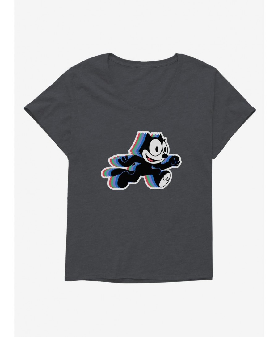 Value Item Felix The Cat Hologram Felix Girls T-Shirt Plus Size $10.40 T-Shirts