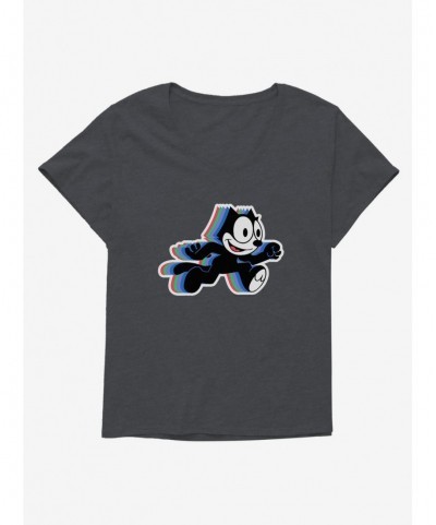 Value Item Felix The Cat Hologram Felix Girls T-Shirt Plus Size $10.40 T-Shirts