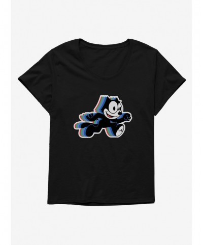 Value Item Felix The Cat Hologram Felix Girls T-Shirt Plus Size $10.40 T-Shirts