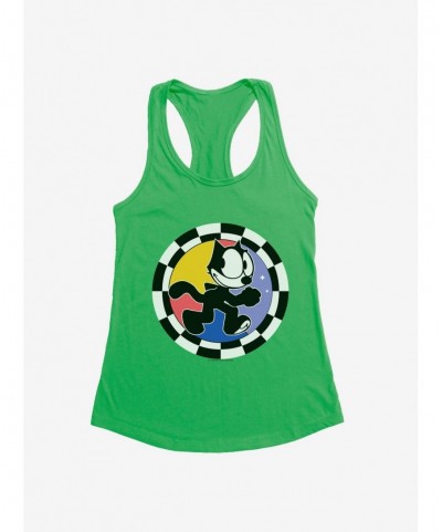 Limited-time Offer Felix The Cat Circular Checkers Girls Tank $5.98 Tanks