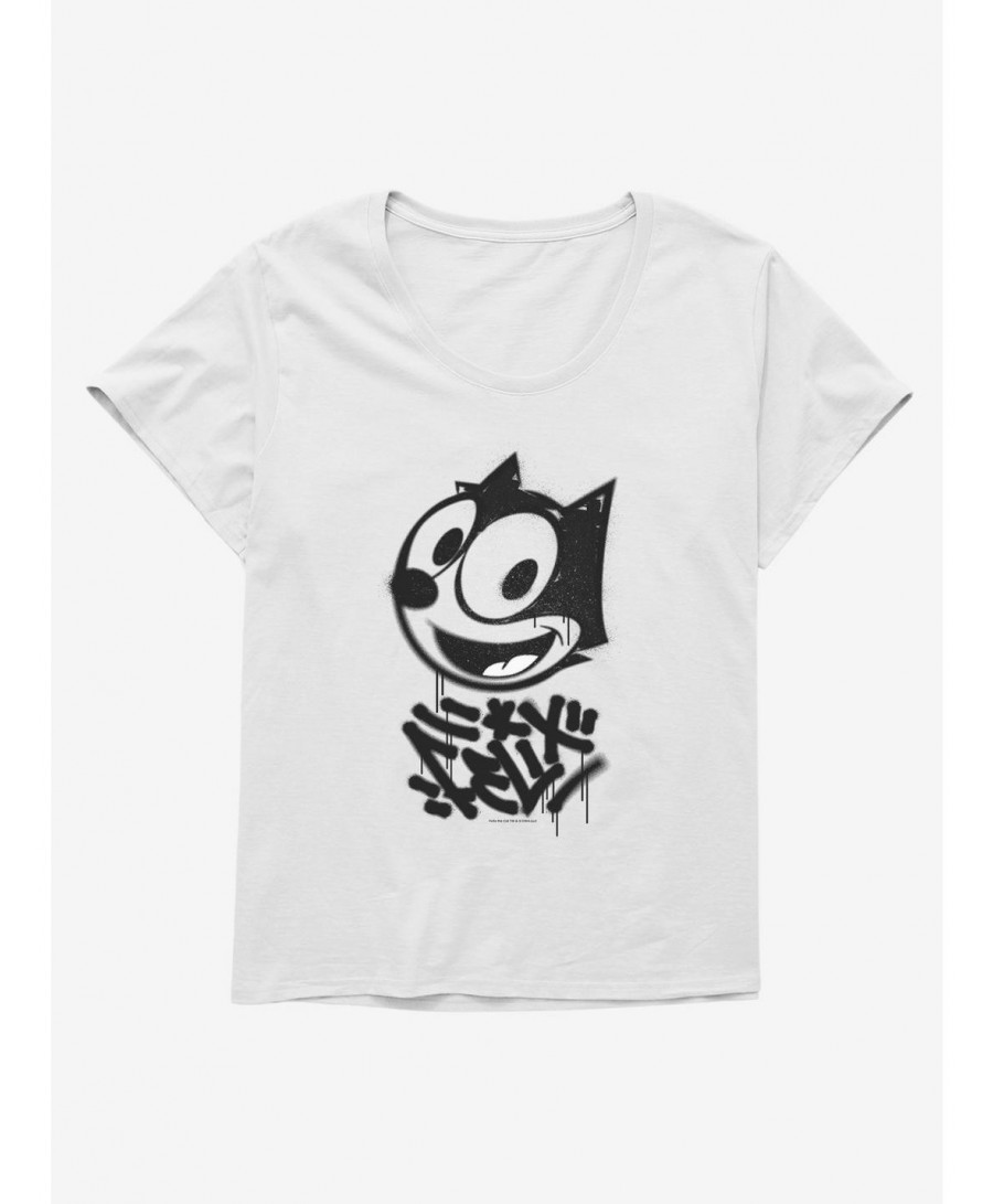 Premium Felix The Cat Graffiti Art All Smiles Felix Girls T-Shirt Plus Size $10.87 T-Shirts