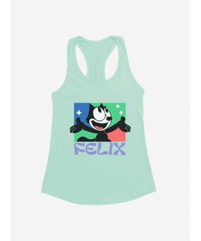 Premium Felix The Cat Bright Smile Felix Girls Tank $9.56 Tanks