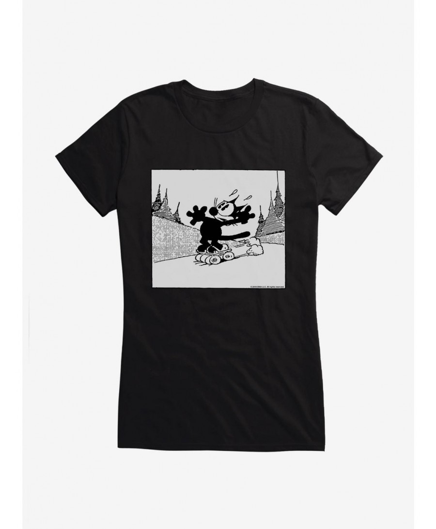 High Quality Felix The Cat Rollerskating Girls T-Shirt $7.57 T-Shirts