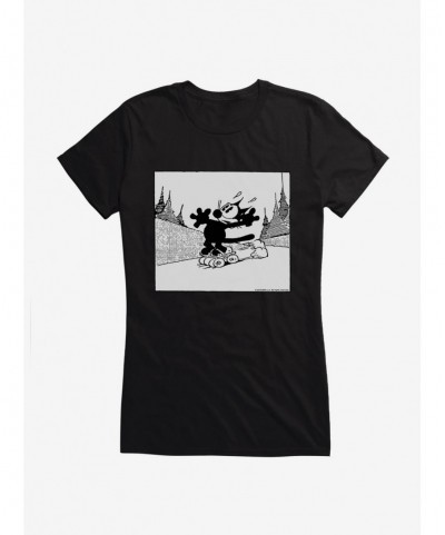 High Quality Felix The Cat Rollerskating Girls T-Shirt $7.57 T-Shirts