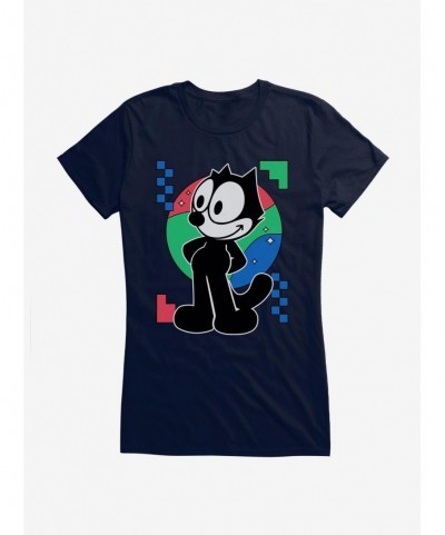 Flash Deal Felix The Cat Diamond Stars Portrait Girls T-Shirt $8.96 T-Shirts