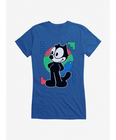 Flash Deal Felix The Cat Diamond Stars Portrait Girls T-Shirt $8.96 T-Shirts