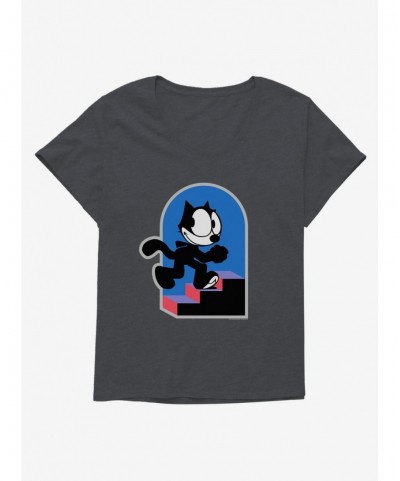 Premium Felix The Cat Step By Step Girls T-Shirt Plus Size $10.87 T-Shirts