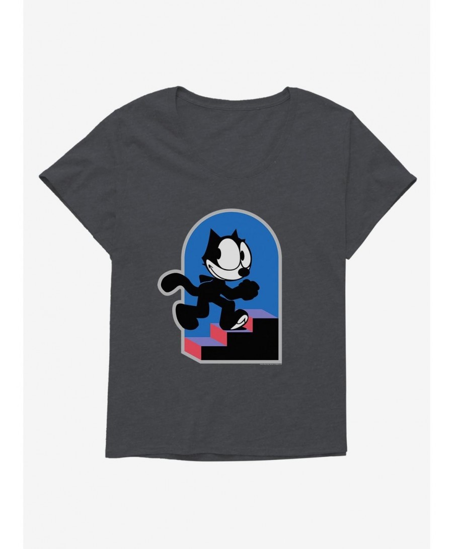 Premium Felix The Cat Step By Step Girls T-Shirt Plus Size $10.87 T-Shirts