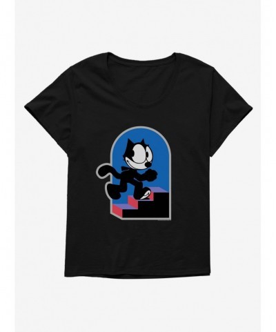 Premium Felix The Cat Step By Step Girls T-Shirt Plus Size $10.87 T-Shirts