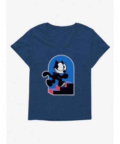 Premium Felix The Cat Step By Step Girls T-Shirt Plus Size $10.87 T-Shirts