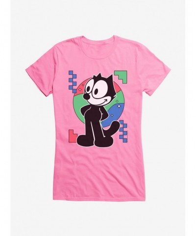 Flash Deal Felix The Cat Diamond Stars Portrait Girls T-Shirt $8.96 T-Shirts