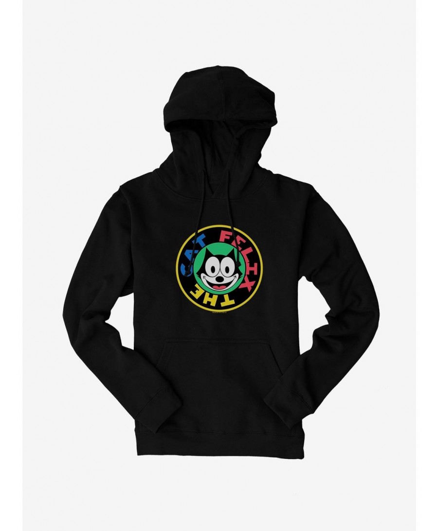 Exclusive Felix The Cat 90s Sticker Graphic Hoodie $11.49 Hoodies